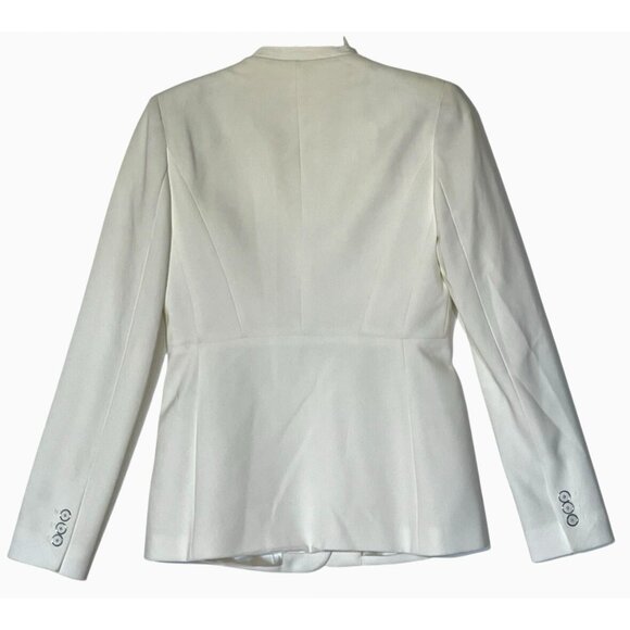 Elie Tahari White Cream One Button Pockets Blazer Jacket - Picture 2 of 14